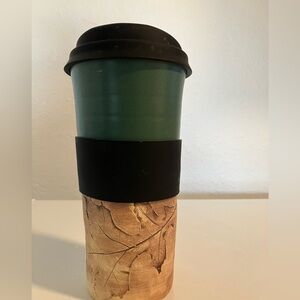 Artisan travel Mug with pressed Leaf Design